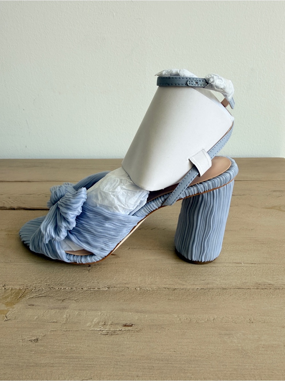 Loeffler Randall Camellia Blue Pleated Bow Heel - Picture 6 of 15